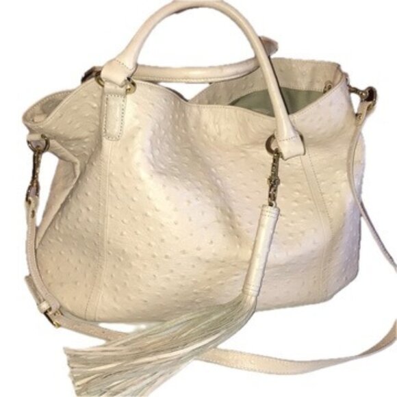 SALE ~ GILI Roma Ostrich Embossed Leather Tote Crossbody Bag Weekend  NWT - Picture 12 of 13